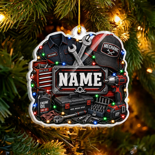 Bluejose Personalized Mechanic Tool Garage Acrylic Ornament