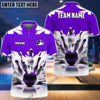 BlueJose Bowling And Pins Ice Age Pattern Customized Name Women Polo Shirt (5 Colors)