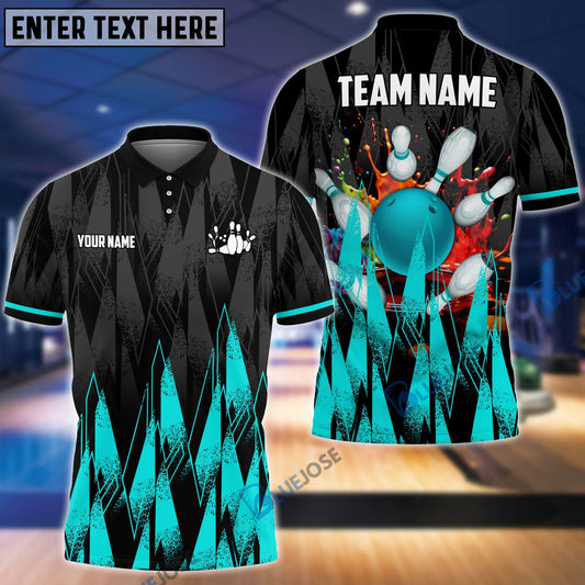 BlueJose Bowling And Pins Sword Legend Customized Name, Team Name 3D Shirt (4 Colors)