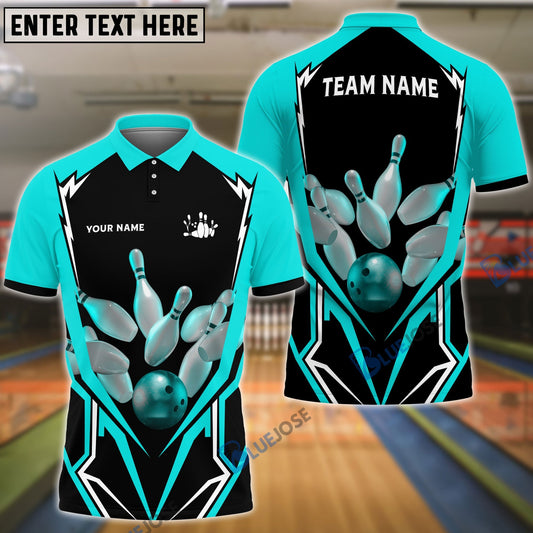 BlueJose Bowling And Pins Mech Warrior Customized Name, Team Name 3D Shirt (5 Colors)