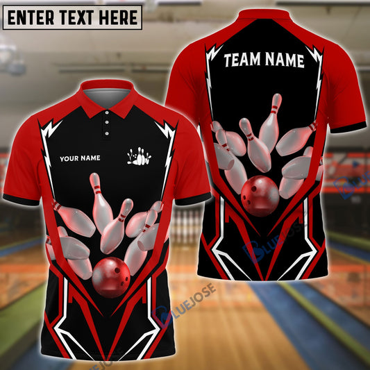 BlueJose Bowling And Pins Mech Warrior Customized Name, Team Name 3D Shirt (5 Colors)