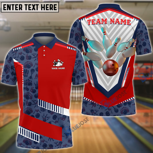 BlueJose Bowling And Pins Sword Pattern Customized Name 3D Shirt (6 Colors)