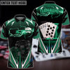 BlueJose Poker Green Fire Personalized Name, Team Name Unisex Shirt