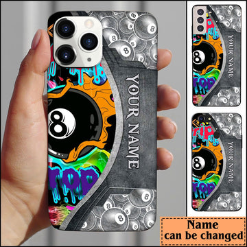 BlueJose Billiards Drip Drop Personalized Name Phone Case