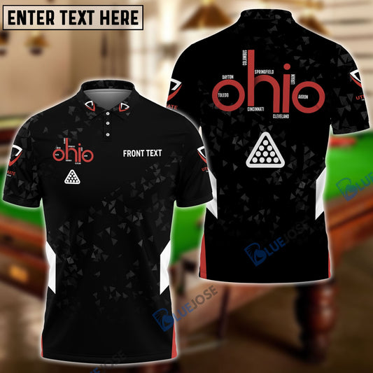 BlueJose Ohio Billiards Personalized Name Shirt