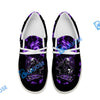 BlueJose Billiards Skull Fire White Canvas Loafer Shoes (4 Colors)