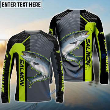 BlueJose Personalized Salmon Fishing Green Line Sport Jersey Fishing Shirts