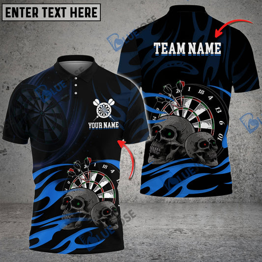 BlueJose Darts & Skull Pattern Personalized Name, Team Name Shirt (4 Colors)