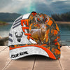 BlueJose Hunting Orange Camo White Sport Customized Name Cap