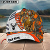 BlueJose Hunting Orange Camo White Sport Customized Name Cap