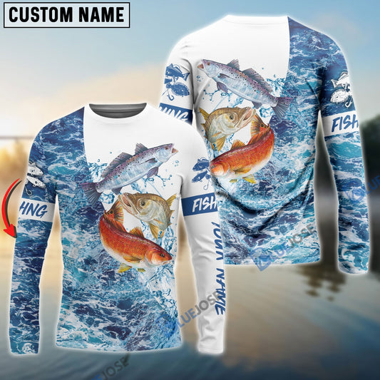 Bluejose Inshore Slam Redfish, Trout, Snook Customize Name 3D Hoodie