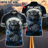 BlueJose Darts Tiger Attack Customized Name, Team Name 3D Shirt (4 Colors)
