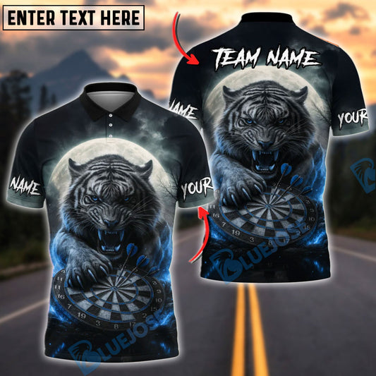 BlueJose Darts Tiger Attack Customized Name, Team Name 3D Shirt (4 Colors)