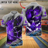 BlueJose Bowling And Pins Spartan Warrior Flame Customized Name, Team Name 3D Shirt (4 Colors)