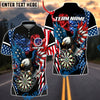 BlueJose Darts American Eagle Smoke Flag Pattern Personalized Name Shirt