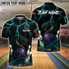 BlueJose Bowling And Pins Angry Snake Thunder Lightning Customized Name, Team Name 3D Shirt (4 Colors)