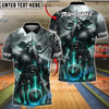 BlueJose Bowling And Pins War Elephant Electric Customized Name 3D Shirt (4 Colors)