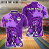BlueJose Bowling And Pins Roaring Lion Strike Customized Name, Team Name 3D Shirt (4 Colors)