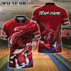 BlueJose Bowling Shark Head Customized Name, Team Name 3D Shirt (4 Colors)