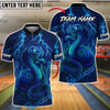 BlueJose Bowling And Pins Neon Venom Customized Name, Team Name 3D Shirt (4 Colors)