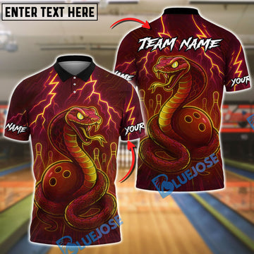 BlueJose Bowling And Pins Neon Venom Customized Name, Team Name 3D Shirt (4 Colors)