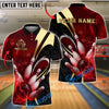 BlueJose Bowling And Pins Lightning Strike Design Customized Name, Team Name 3D Shirt (4 Colors)