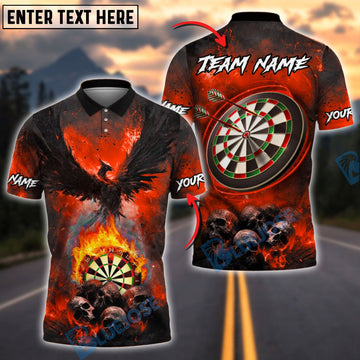 BlueJose Darts Phoenix Flame Customized Name, Team Name 3D Shirt (4 Colors)