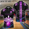 BlueJose Bowling And Pins Strike Premium Customized Name, Team Name 3D Shirt (4 Colors)