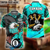 BlueJose Billiards Ball 8 Eagle Claw Firestorm American Flag  Personalized Name Shirt (4 Colors)