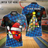 BlueJose Bowling And Pins Christmas Tree Customized Name, Team Name 3D Shirt (4 Colors)