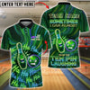 BlueJose Bowling & Pins Neon Laughing Pin & Ball Graphic Customized Name, Team Name 3D Shirt (4 Colors)