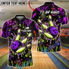 BlueJose Bowling And Pins Toxic Skull Customized Name, Team Name 3D Shirt (4 Colors)