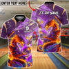BlueJose Bowling Cosmic Dragon Mythic Flame Customized Name, Team Name 3D Shirt (4 Colors)