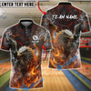 BlueJose Bowling Fire Griffin Lava Beast Customized Name, Team Name 3D Shirt (4 Colors)