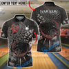 BlueJose Bowling Wolf Hati Norse Rune Graphic Customized Name, Team Name 3D Shirt (6 Colors)
