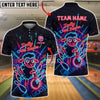 BlueJose Bowling & Pin Neon Dolly the Bowler Sheep Customized Name, Team Name 3D Shirt (4 Colors)