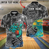 BlueJose Bowling And Pins Eagle Grunge Graphic Customized Name, Team Name 3D Shirt (4 Colors)