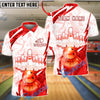 BlueJose Bowling And Pins Ice Glow Graphic Customized Name, Team Name 3D Shirt (4 Colors)