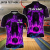 BlueJose Bowling And Pins Fire Wolves Strike Graphic Customized Name, Team Name 3D Shirt (4 Colors)