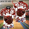 BlueJose Bowling And Pins Monster Shark Strike Graphic Customized Name, Team Name 3D Shirt (4 Colors)