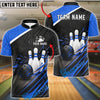 BlueJose Bowling And Pins Apex Pro-Series Customized Name, Team Name 3D Shirt (4 Colors)