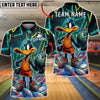 BlueJose Bowling And Pins Duck Neon Graffiti Strike Art Customized Name, Team Name 3D Shirt (4 Colors)