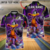 BlueJose Bowling And Pins Duck Neon Graffiti Strike Art Customized Name, Team Name 3D Shirt (4 Colors)