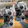 BlueJose Bowling And Pins Panther Break Wall Paint Customized Name, Team Name 3D Shirt (6 Colors)