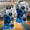 BlueJose Bowling And Pins Panther Break Wall Paint Customized Name, Team Name 3D Shirt (6 Colors)