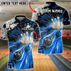 BlueJose Bowling And Pins Strike Speed Graphic Customized Name, Team Name 3D Shirt (4 Colors)