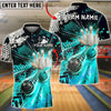 BlueJose Bowling And Pins Strike Speed Graphic Customized Name, Team Name 3D Shirt (4 Colors)