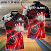 BlueJose Bowling And Pins Strike Speed Graphic Customized Name, Team Name 3D Shirt (4 Colors)