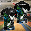 BlueJose Bowling And Pins Spider Web Graphic Customized Name, Team Name 3D Shirt (4 Colors)