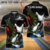 BlueJose Bowling And Pins Spider Web Graphic Customized Name, Team Name 3D Shirt (4 Colors)